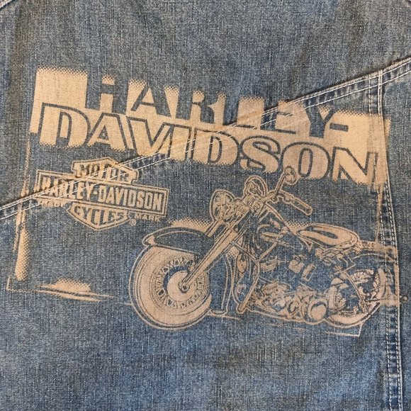 Women's Large L Harley-Davidson Quilted Denim Jacket - Picture 3 of 11